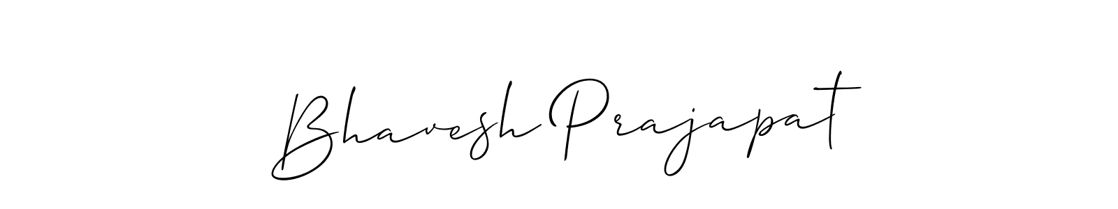 How to make Bhavesh Prajapat name signature. Use Allison_Script style for creating short signs online. This is the latest handwritten sign. Bhavesh Prajapat signature style 2 images and pictures png