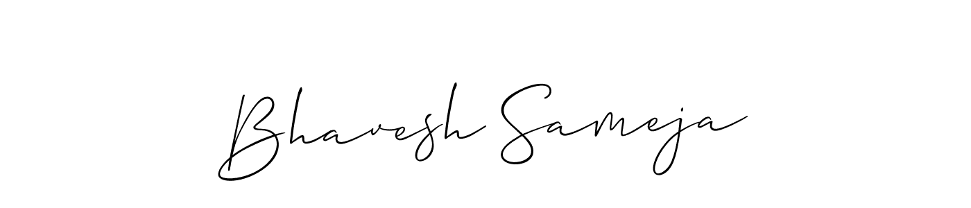 Create a beautiful signature design for name Bhavesh Sameja. With this signature (Allison_Script) fonts, you can make a handwritten signature for free. Bhavesh Sameja signature style 2 images and pictures png