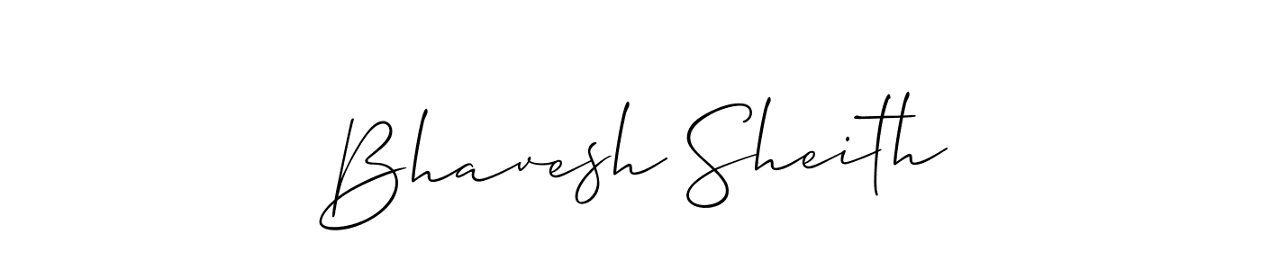 How to make Bhavesh Sheith name signature. Use Allison_Script style for creating short signs online. This is the latest handwritten sign. Bhavesh Sheith signature style 2 images and pictures png