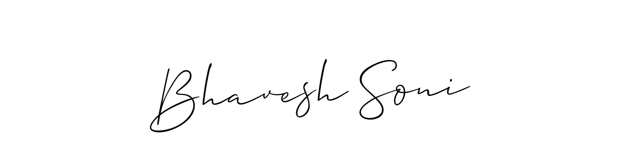 How to make Bhavesh Soni name signature. Use Allison_Script style for creating short signs online. This is the latest handwritten sign. Bhavesh Soni signature style 2 images and pictures png