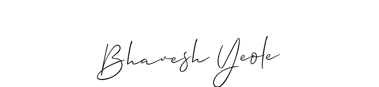 The best way (Allison_Script) to make a short signature is to pick only two or three words in your name. The name Bhavesh Yeole include a total of six letters. For converting this name. Bhavesh Yeole signature style 2 images and pictures png