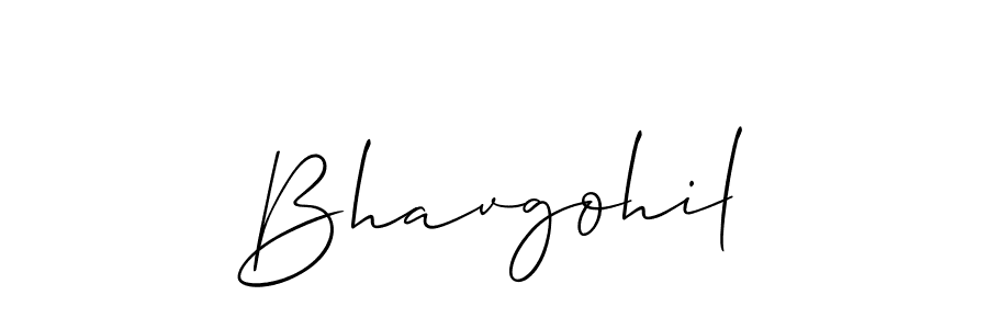 How to make Bhavgohil signature? Allison_Script is a professional autograph style. Create handwritten signature for Bhavgohil name. Bhavgohil signature style 2 images and pictures png