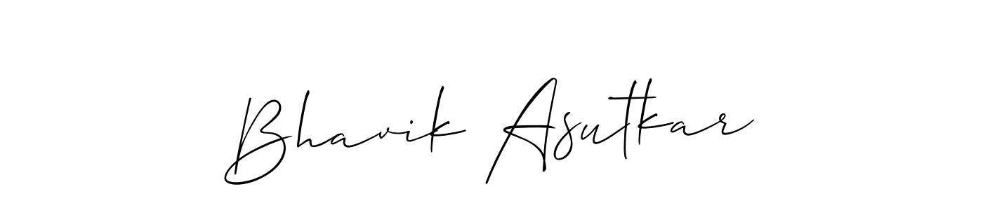 This is the best signature style for the Bhavik Asutkar name. Also you like these signature font (Allison_Script). Mix name signature. Bhavik Asutkar signature style 2 images and pictures png