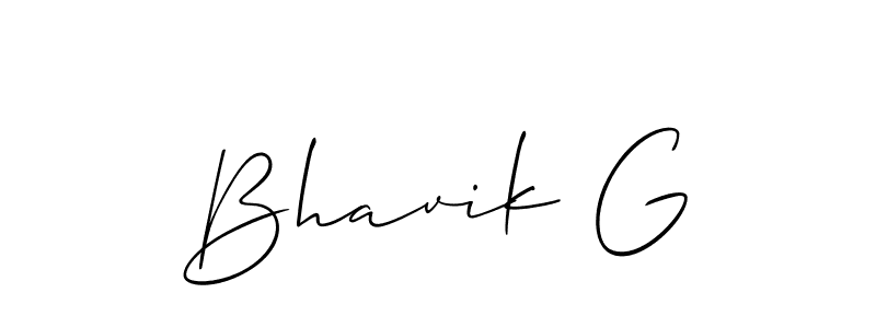 How to make Bhavik G name signature. Use Allison_Script style for creating short signs online. This is the latest handwritten sign. Bhavik G signature style 2 images and pictures png