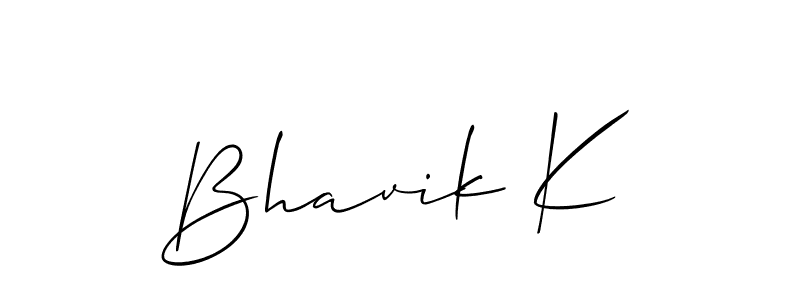 Also we have Bhavik K name is the best signature style. Create professional handwritten signature collection using Allison_Script autograph style. Bhavik K signature style 2 images and pictures png