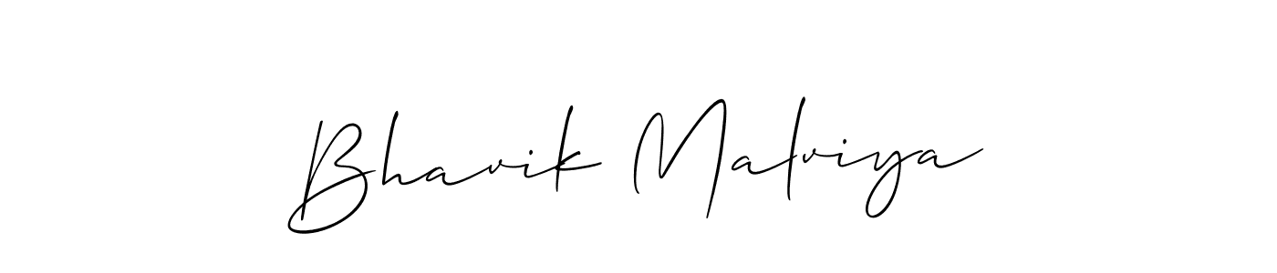 Make a beautiful signature design for name Bhavik Malviya. With this signature (Allison_Script) style, you can create a handwritten signature for free. Bhavik Malviya signature style 2 images and pictures png