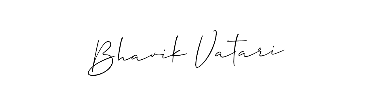 Use a signature maker to create a handwritten signature online. With this signature software, you can design (Allison_Script) your own signature for name Bhavik Vatari. Bhavik Vatari signature style 2 images and pictures png