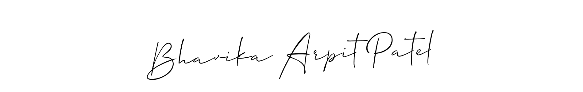 It looks lik you need a new signature style for name Bhavika Arpit Patel. Design unique handwritten (Allison_Script) signature with our free signature maker in just a few clicks. Bhavika Arpit Patel signature style 2 images and pictures png