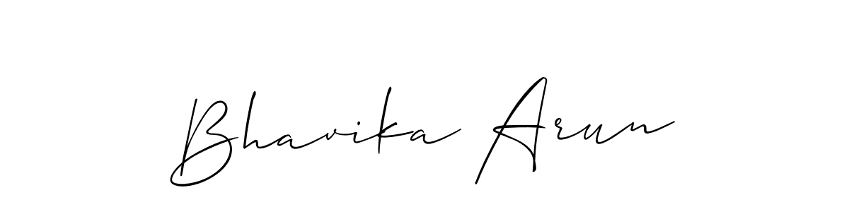 How to make Bhavika Arun name signature. Use Allison_Script style for creating short signs online. This is the latest handwritten sign. Bhavika Arun signature style 2 images and pictures png