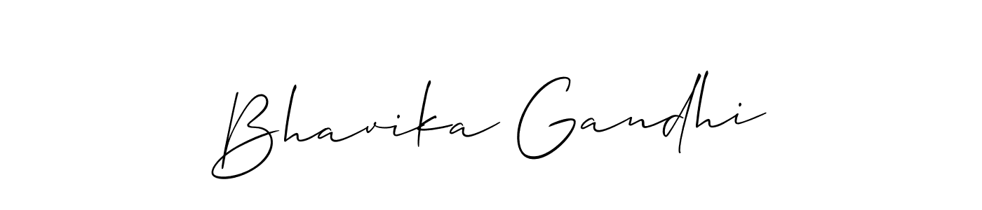 Also we have Bhavika Gandhi name is the best signature style. Create professional handwritten signature collection using Allison_Script autograph style. Bhavika Gandhi signature style 2 images and pictures png