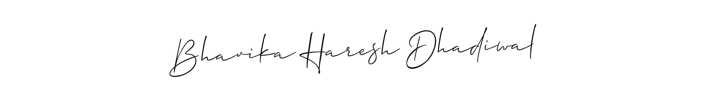 Also You can easily find your signature by using the search form. We will create Bhavika Haresh Dhadiwal name handwritten signature images for you free of cost using Allison_Script sign style. Bhavika Haresh Dhadiwal signature style 2 images and pictures png