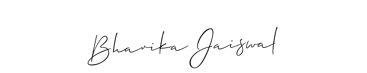 How to make Bhavika Jaiswal signature? Allison_Script is a professional autograph style. Create handwritten signature for Bhavika Jaiswal name. Bhavika Jaiswal signature style 2 images and pictures png