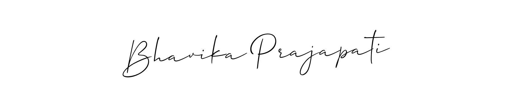 How to make Bhavika Prajapati name signature. Use Allison_Script style for creating short signs online. This is the latest handwritten sign. Bhavika Prajapati signature style 2 images and pictures png