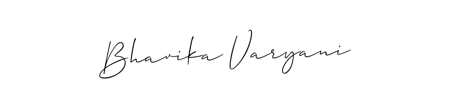 How to make Bhavika Varyani name signature. Use Allison_Script style for creating short signs online. This is the latest handwritten sign. Bhavika Varyani signature style 2 images and pictures png