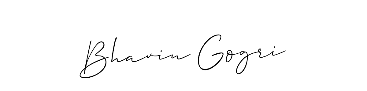 Allison_Script is a professional signature style that is perfect for those who want to add a touch of class to their signature. It is also a great choice for those who want to make their signature more unique. Get Bhavin Gogri name to fancy signature for free. Bhavin Gogri signature style 2 images and pictures png