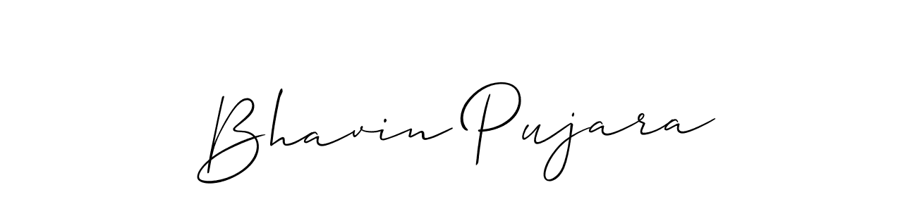 Make a beautiful signature design for name Bhavin Pujara. With this signature (Allison_Script) style, you can create a handwritten signature for free. Bhavin Pujara signature style 2 images and pictures png