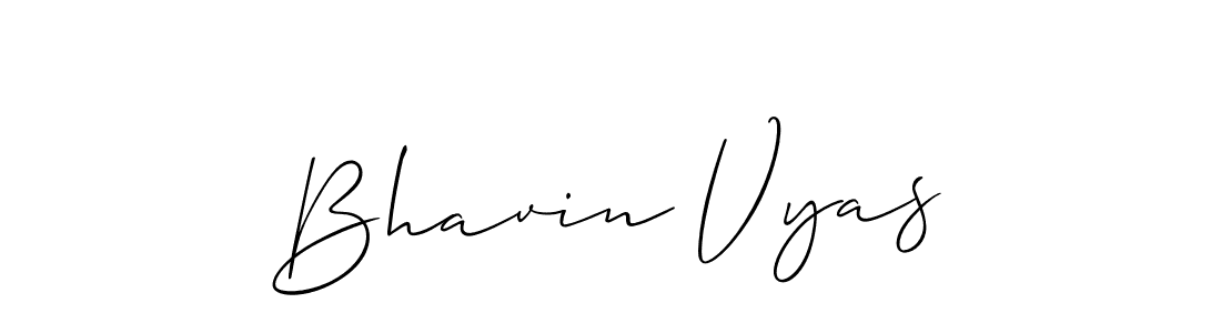 Make a beautiful signature design for name Bhavin Vyas. With this signature (Allison_Script) style, you can create a handwritten signature for free. Bhavin Vyas signature style 2 images and pictures png