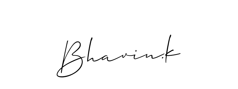 Make a beautiful signature design for name Bhavin.k. With this signature (Allison_Script) style, you can create a handwritten signature for free. Bhavin.k signature style 2 images and pictures png