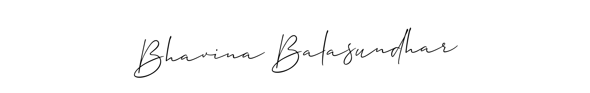 Allison_Script is a professional signature style that is perfect for those who want to add a touch of class to their signature. It is also a great choice for those who want to make their signature more unique. Get Bhavina Balasundhar name to fancy signature for free. Bhavina Balasundhar signature style 2 images and pictures png