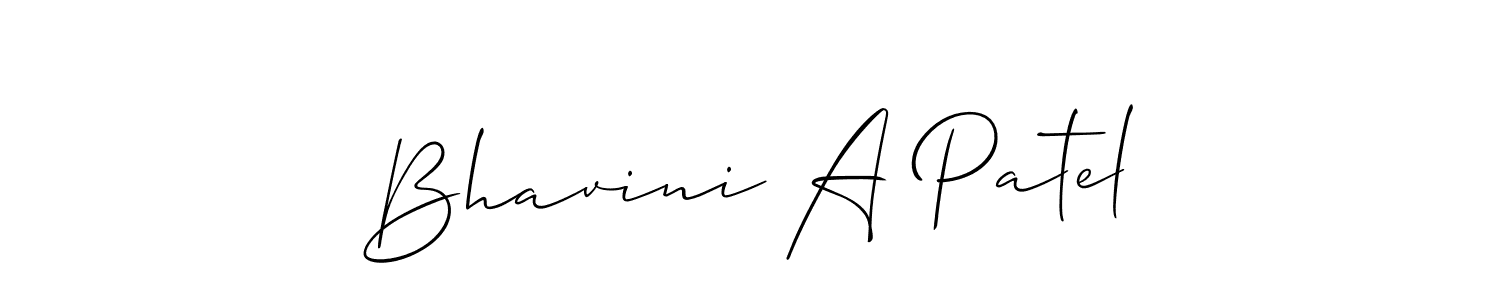 Use a signature maker to create a handwritten signature online. With this signature software, you can design (Allison_Script) your own signature for name Bhavini A Patel. Bhavini A Patel signature style 2 images and pictures png