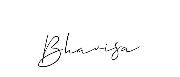 The best way (Allison_Script) to make a short signature is to pick only two or three words in your name. The name Bhavisa include a total of six letters. For converting this name. Bhavisa signature style 2 images and pictures png