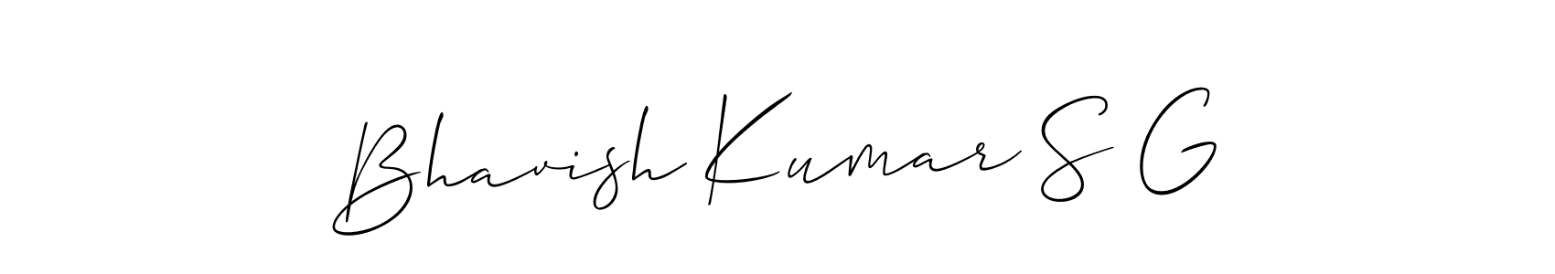Allison_Script is a professional signature style that is perfect for those who want to add a touch of class to their signature. It is also a great choice for those who want to make their signature more unique. Get Bhavish Kumar S G name to fancy signature for free. Bhavish Kumar S G signature style 2 images and pictures png