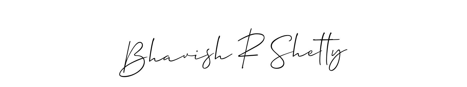 if you are searching for the best signature style for your name Bhavish R Shetty. so please give up your signature search. here we have designed multiple signature styles  using Allison_Script. Bhavish R Shetty signature style 2 images and pictures png