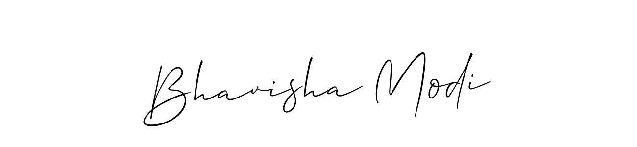 Make a beautiful signature design for name Bhavisha Modi. With this signature (Allison_Script) style, you can create a handwritten signature for free. Bhavisha Modi signature style 2 images and pictures png