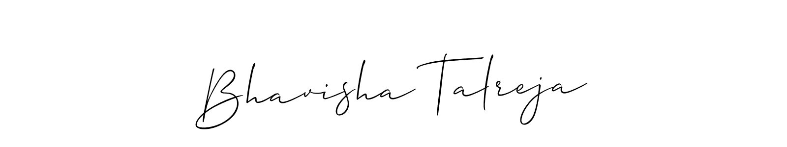 It looks lik you need a new signature style for name Bhavisha Talreja. Design unique handwritten (Allison_Script) signature with our free signature maker in just a few clicks. Bhavisha Talreja signature style 2 images and pictures png