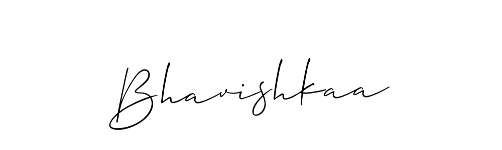 How to make Bhavishkaa name signature. Use Allison_Script style for creating short signs online. This is the latest handwritten sign. Bhavishkaa signature style 2 images and pictures png