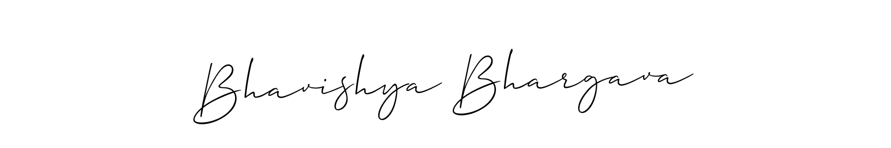 How to make Bhavishya Bhargava name signature. Use Allison_Script style for creating short signs online. This is the latest handwritten sign. Bhavishya Bhargava signature style 2 images and pictures png