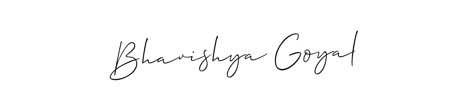 Also we have Bhavishya Goyal name is the best signature style. Create professional handwritten signature collection using Allison_Script autograph style. Bhavishya Goyal signature style 2 images and pictures png