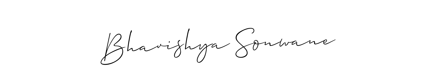 The best way (Allison_Script) to make a short signature is to pick only two or three words in your name. The name Bhavishya Sonwane include a total of six letters. For converting this name. Bhavishya Sonwane signature style 2 images and pictures png