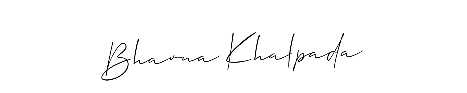 Create a beautiful signature design for name Bhavna Khalpada. With this signature (Allison_Script) fonts, you can make a handwritten signature for free. Bhavna Khalpada signature style 2 images and pictures png