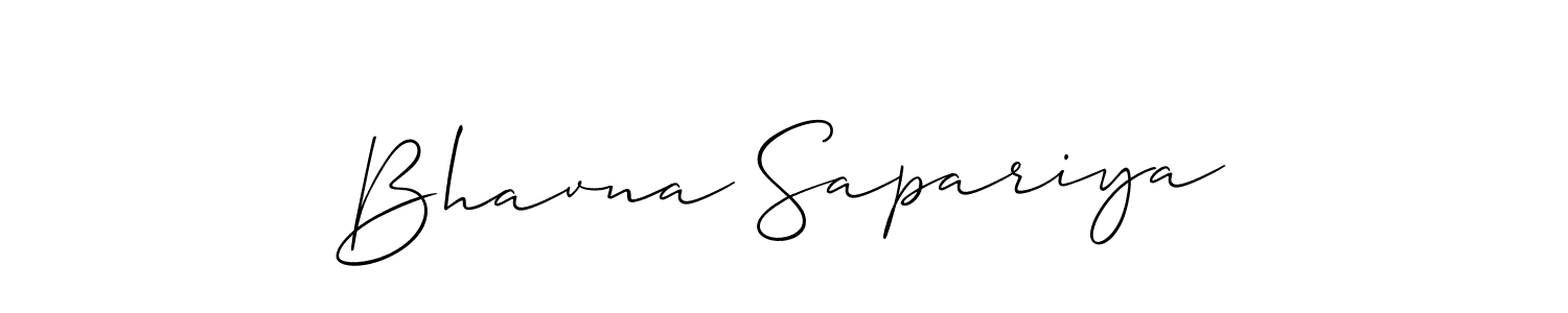 The best way (Allison_Script) to make a short signature is to pick only two or three words in your name. The name Bhavna Sapariya include a total of six letters. For converting this name. Bhavna Sapariya signature style 2 images and pictures png