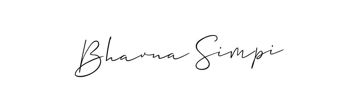 Bhavna Simpi stylish signature style. Best Handwritten Sign (Allison_Script) for my name. Handwritten Signature Collection Ideas for my name Bhavna Simpi. Bhavna Simpi signature style 2 images and pictures png