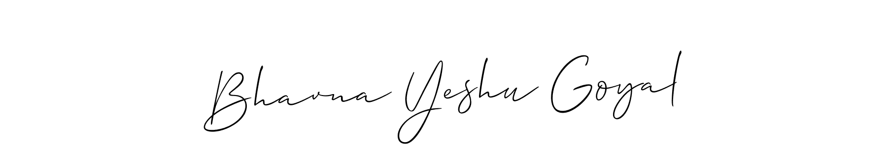 Use a signature maker to create a handwritten signature online. With this signature software, you can design (Allison_Script) your own signature for name Bhavna Yeshu Goyal. Bhavna Yeshu Goyal signature style 2 images and pictures png