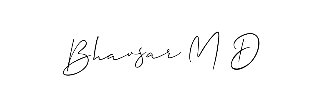 How to make Bhavsar M D name signature. Use Allison_Script style for creating short signs online. This is the latest handwritten sign. Bhavsar M D signature style 2 images and pictures png