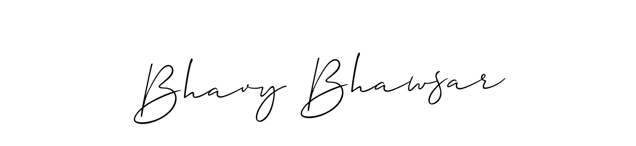 It looks lik you need a new signature style for name Bhavy Bhawsar. Design unique handwritten (Allison_Script) signature with our free signature maker in just a few clicks. Bhavy Bhawsar signature style 2 images and pictures png