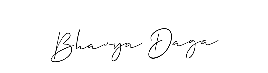Use a signature maker to create a handwritten signature online. With this signature software, you can design (Allison_Script) your own signature for name Bhavya Daga. Bhavya Daga signature style 2 images and pictures png