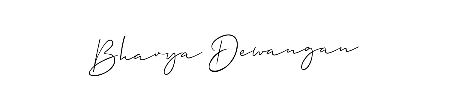 Make a beautiful signature design for name Bhavya Dewangan. With this signature (Allison_Script) style, you can create a handwritten signature for free. Bhavya Dewangan signature style 2 images and pictures png