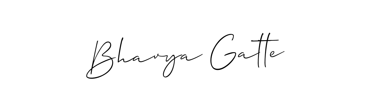 Make a beautiful signature design for name Bhavya Gatte. With this signature (Allison_Script) style, you can create a handwritten signature for free. Bhavya Gatte signature style 2 images and pictures png