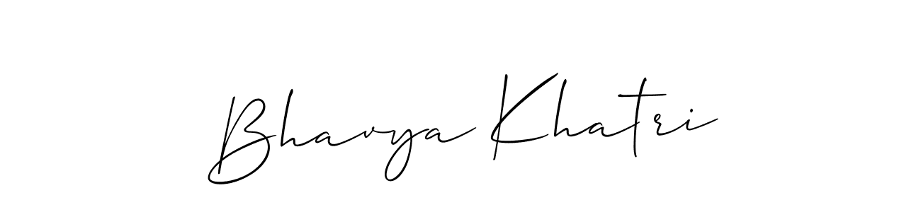 How to make Bhavya Khatri signature? Allison_Script is a professional autograph style. Create handwritten signature for Bhavya Khatri name. Bhavya Khatri signature style 2 images and pictures png