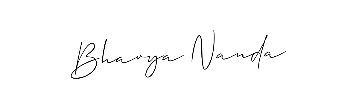 You should practise on your own different ways (Allison_Script) to write your name (Bhavya Nanda) in signature. don't let someone else do it for you. Bhavya Nanda signature style 2 images and pictures png