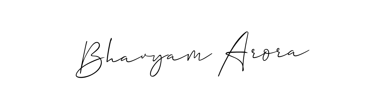 You should practise on your own different ways (Allison_Script) to write your name (Bhavyam Arora) in signature. don't let someone else do it for you. Bhavyam Arora signature style 2 images and pictures png