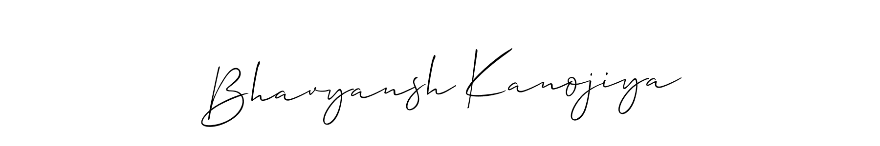 Similarly Allison_Script is the best handwritten signature design. Signature creator online .You can use it as an online autograph creator for name Bhavyansh Kanojiya. Bhavyansh Kanojiya signature style 2 images and pictures png