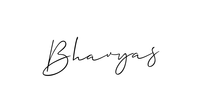 How to make Bhavyas signature? Allison_Script is a professional autograph style. Create handwritten signature for Bhavyas name. Bhavyas signature style 2 images and pictures png
