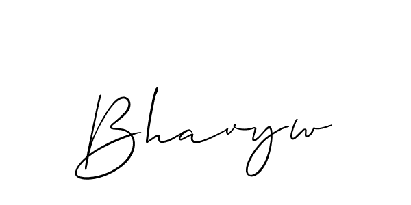 How to make Bhavyw name signature. Use Allison_Script style for creating short signs online. This is the latest handwritten sign. Bhavyw signature style 2 images and pictures png