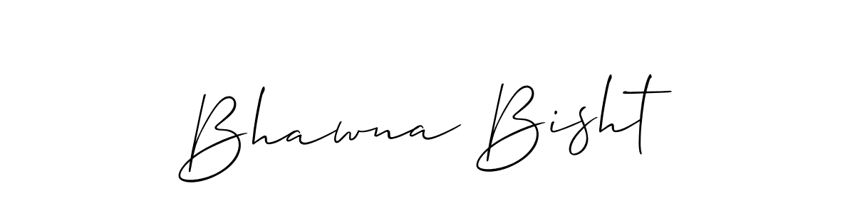 How to make Bhawna Bisht name signature. Use Allison_Script style for creating short signs online. This is the latest handwritten sign. Bhawna Bisht signature style 2 images and pictures png