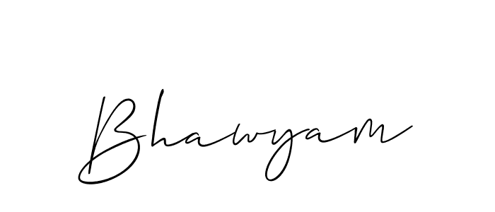 Design your own signature with our free online signature maker. With this signature software, you can create a handwritten (Allison_Script) signature for name Bhawyam. Bhawyam signature style 2 images and pictures png